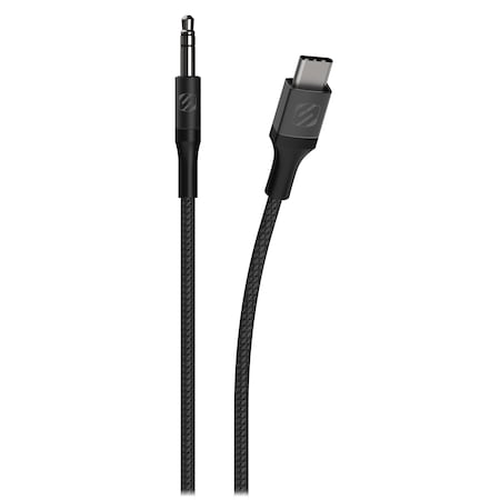 Scosche Braided USB C to 3.5mm Aux Cable 4ft, Space Gray CAUXB4-SP